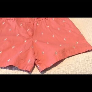 Charlie Paige Coral w/White Flamingo Shorts Cotton size XL = size 16
